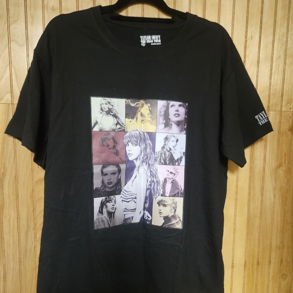 NEW TAYLOR SWIFT THE ERAS TOUR BLACK US TOUR DATES T-SHIRT OFFICIAL SIZE XLarge